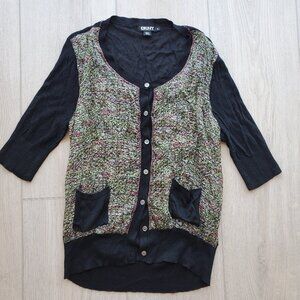 DKNY Silk Knit Cardigan Top Size Medium